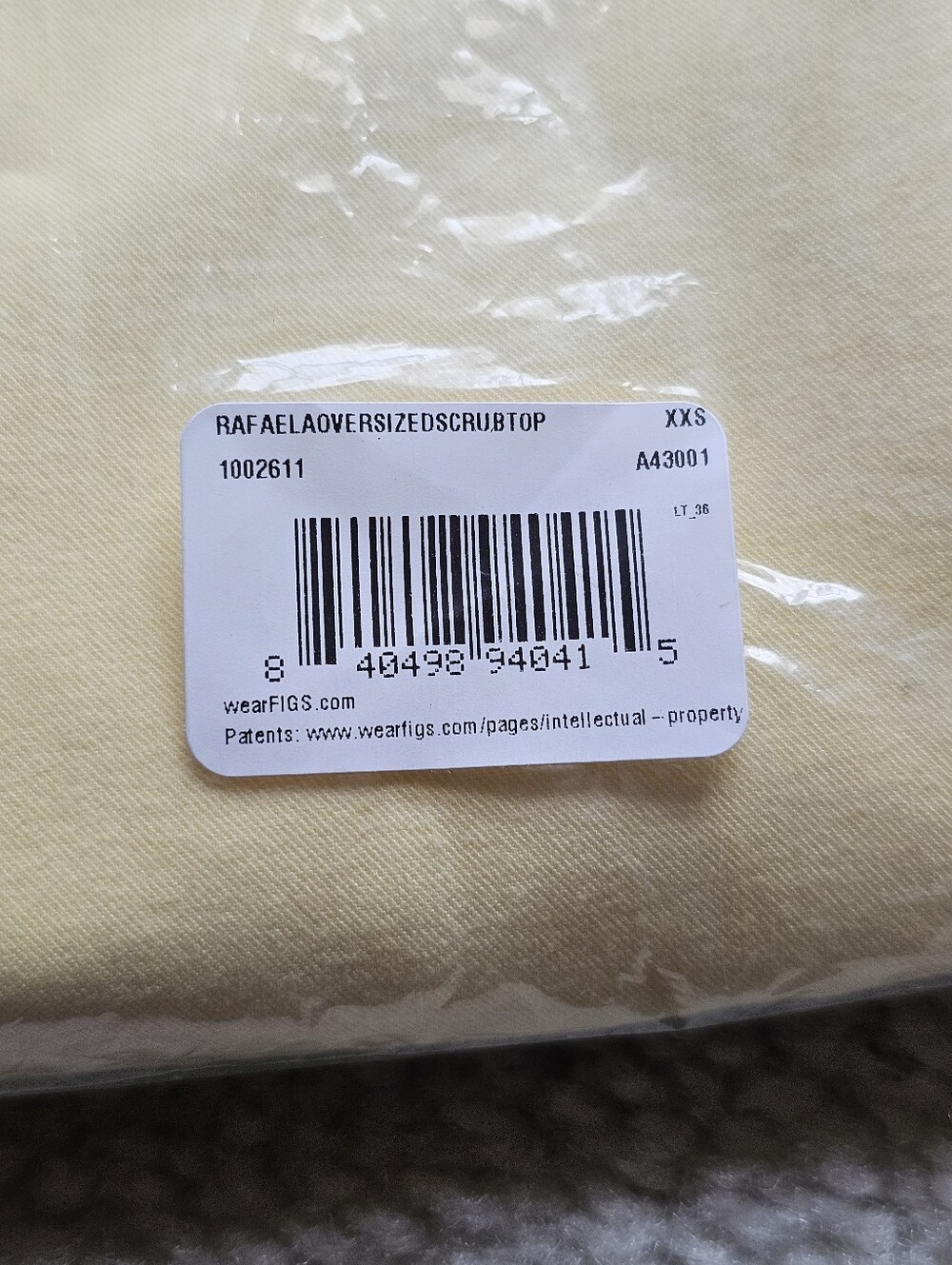 Figs Butter Yellow Rafaella Scrub Top - Picture 2 of 2